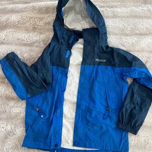 Marmot Boy’s Blue Hooded Rain Jacket